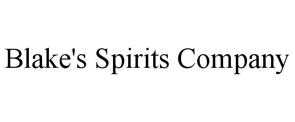 Trademark Logo BLAKE'S SPIRITS COMPANY