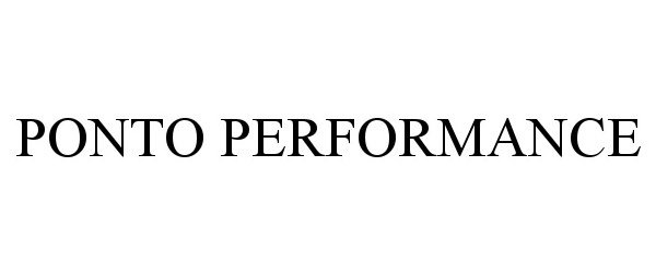 Trademark Logo PONTO PERFORMANCE