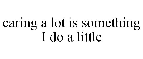  CARING A LOT IS SOMETHING I DO A LITTLE