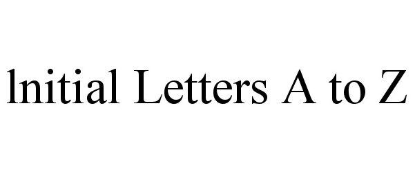  LNITIAL LETTERS A TO Z