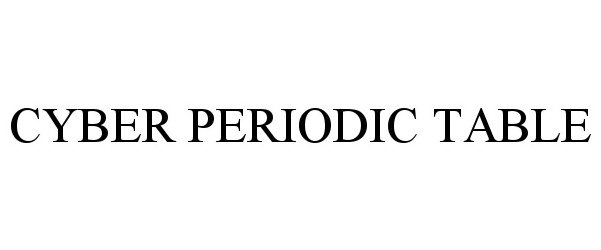 Trademark Logo CYBER PERIODIC TABLE