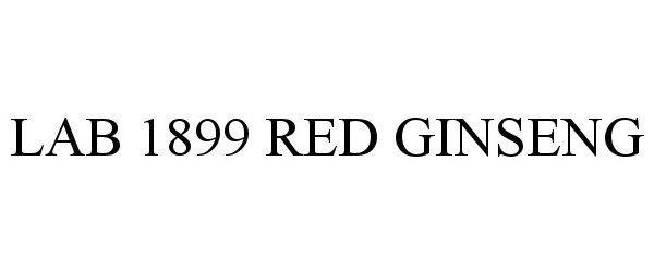 Trademark Logo LAB 1899 RED GINSENG
