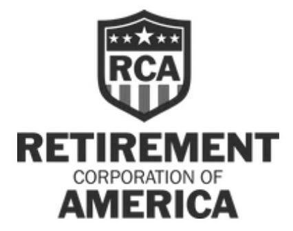  RCA RETIREMENT CORPORATION OF AMERICA