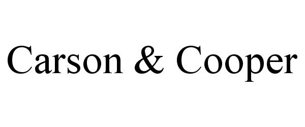 Trademark Logo CARSON &amp; COOPER