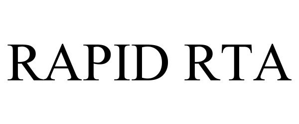 Trademark Logo RAPID RTA