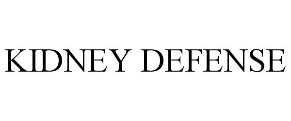 Trademark Logo KIDNEY DEFENSE