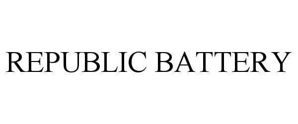 Trademark Logo REPUBLIC BATTERY