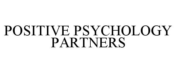 Trademark Logo POSITIVE PSYCHOLOGY PARTNERS
