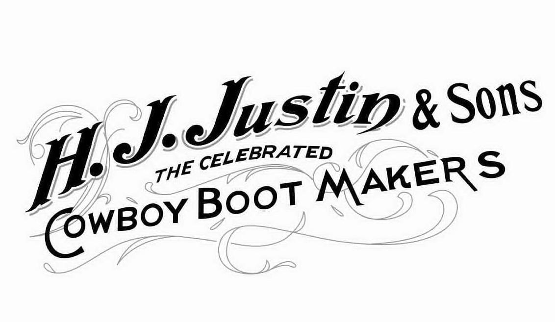 Trademark Logo H.J. JUSTIN &amp; SONS THE CELEBRATED COWBOY BOOT MAKERS