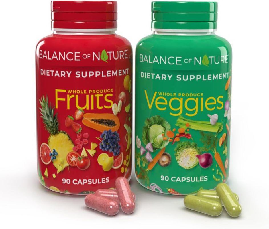  BALANCE OF NATURE, REAL FOOD, REAL SCIENCE, REAL NUTRITION, WHOLE PRODUCE, FRUITS, DIETARY SUPPLEMENT, 90 CAPSULES; BALANCE OF NAT