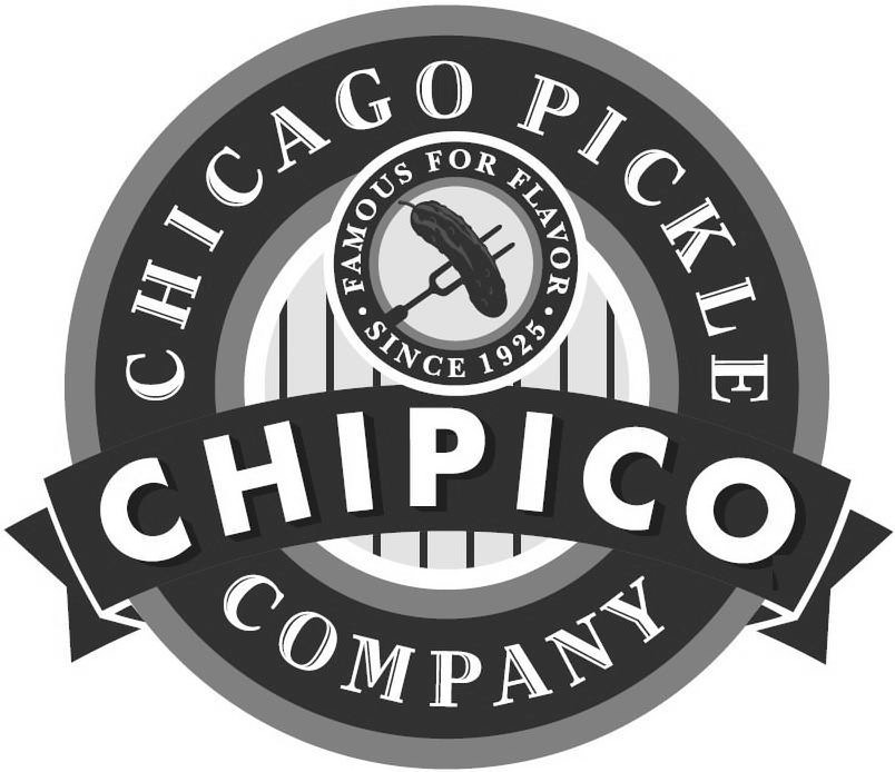 Trademark Logo CHICAGO PICKLE COMPANY CHIPICO FAMOUS FOR FLAVOR SINCE 1925
