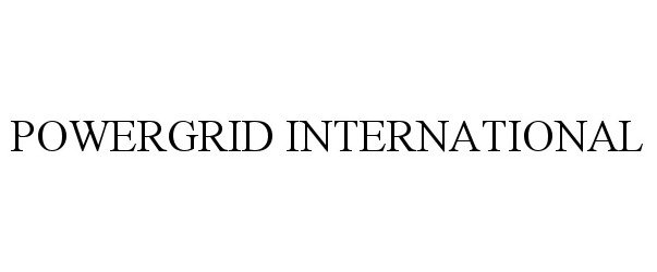 Trademark Logo POWERGRID INTERNATIONAL