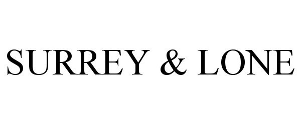 Trademark Logo SURREY &amp; LONE
