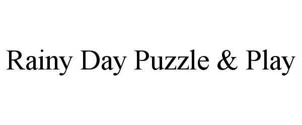  RAINY DAY PUZZLE &amp; PLAY