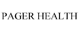 Trademark Logo PAGER HEALTH