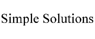 Trademark Logo SIMPLE SOLUTIONS