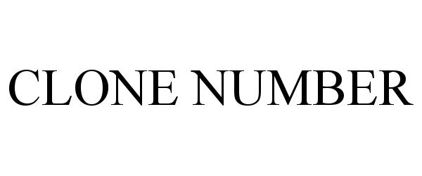 Trademark Logo CLONE NUMBER