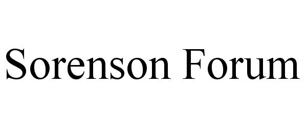 Trademark Logo SORENSON FORUM