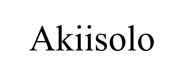 Trademark Logo AKIISOLO