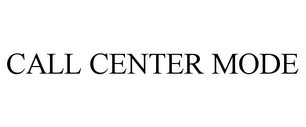 Trademark Logo CALL CENTER MODE