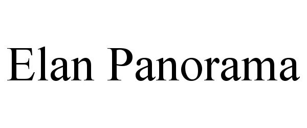 Trademark Logo ELAN PANORAMA