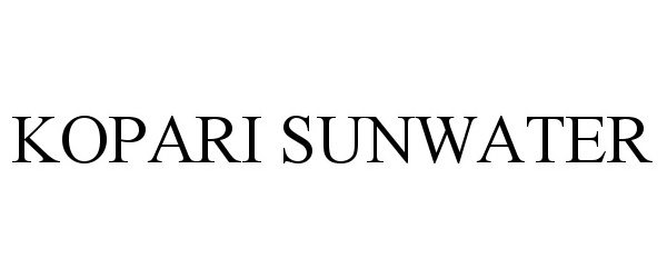 Trademark Logo KOPARI SUNWATER