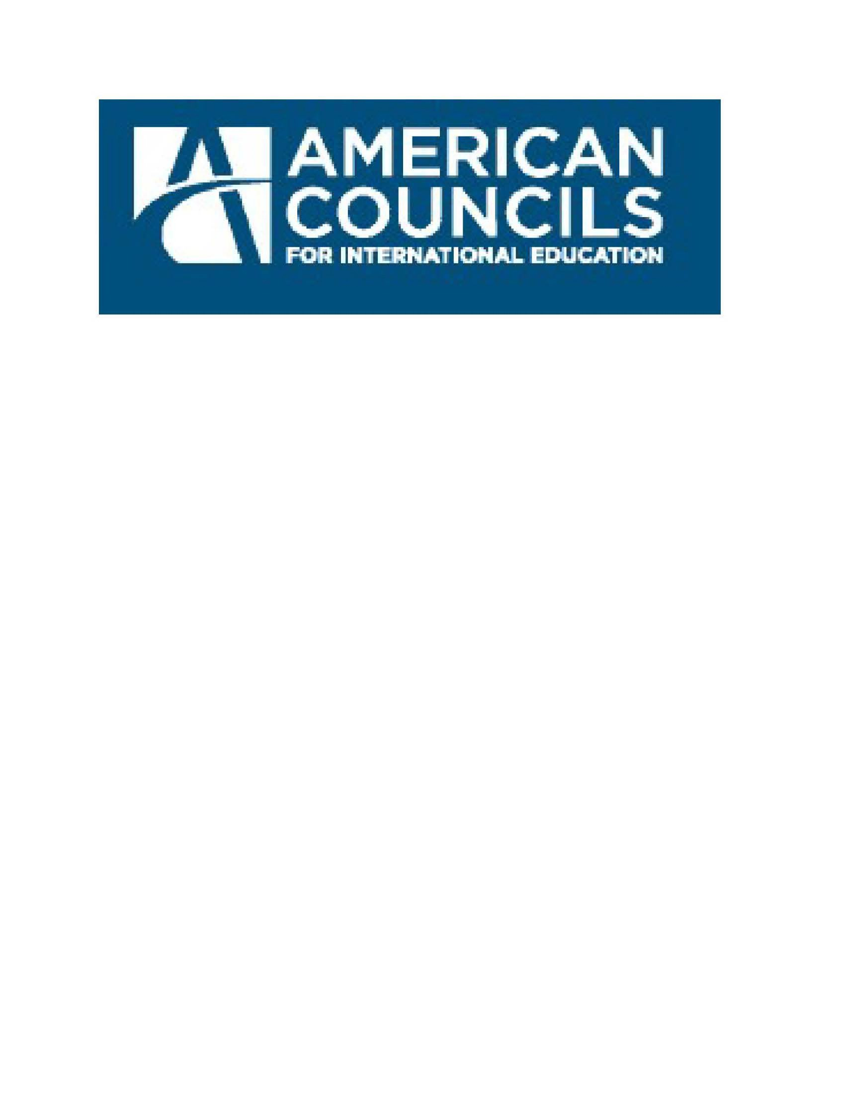  AMERICAN COUNCILS FOR INTERNATIONAL EDUCATION