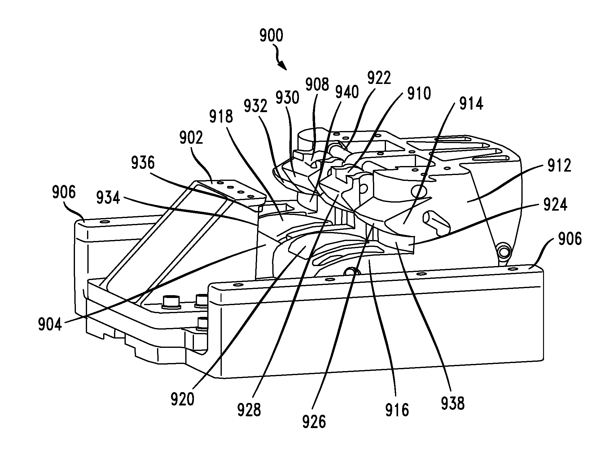 The final design constrains gripper travel using a pair of bearing