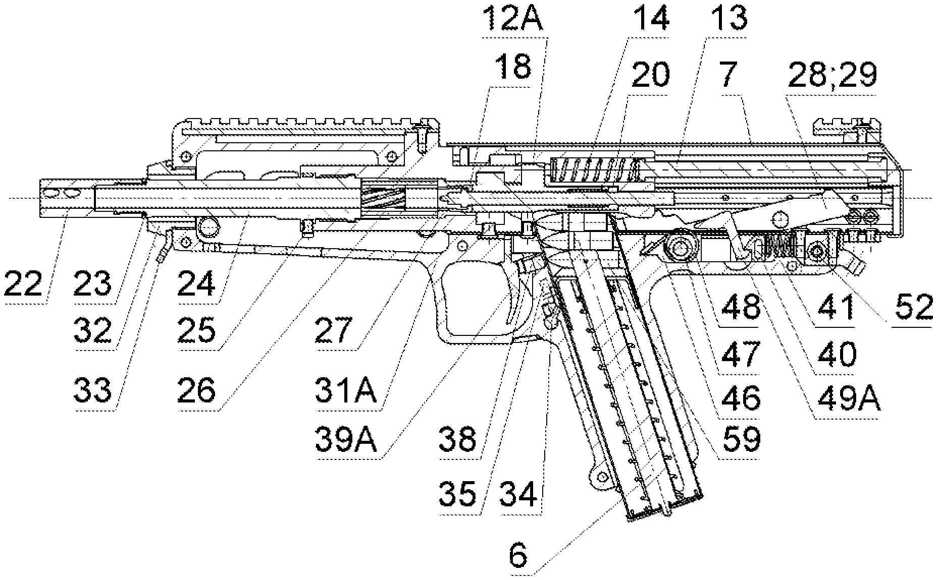 Caseless weapon (variants) Patent Grant Sharkov , et al. March 16, 2  [Babenko; Serhii Anatoliiovych]